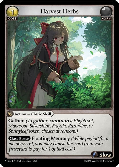 Image for Harvest Herbs (058) (Alchemical Revolution) (ALC) - Grand Archive TCG