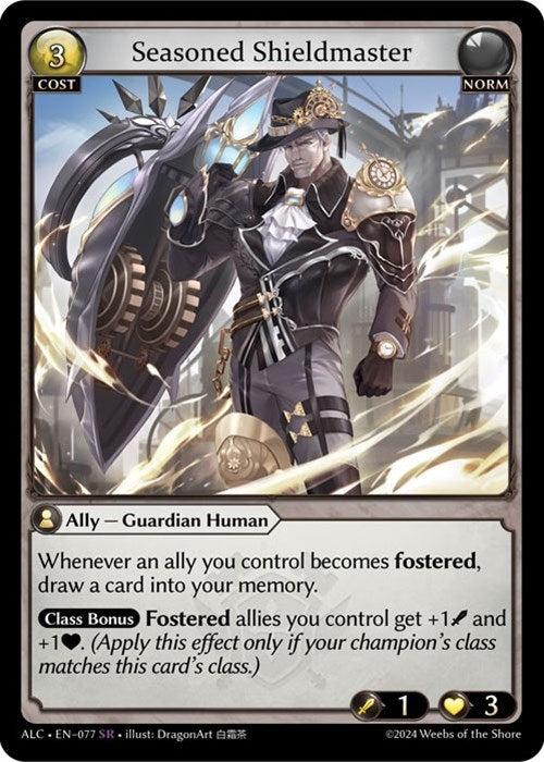 Image for Seasoned Shieldmaster (077) (Alchemical Revolution) (ALC) - Grand Archive TCG