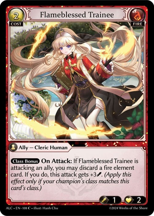 Image for Flameblessed Trainee (108) (Alchemical Revolution) (ALC) - Grand Archive TCG