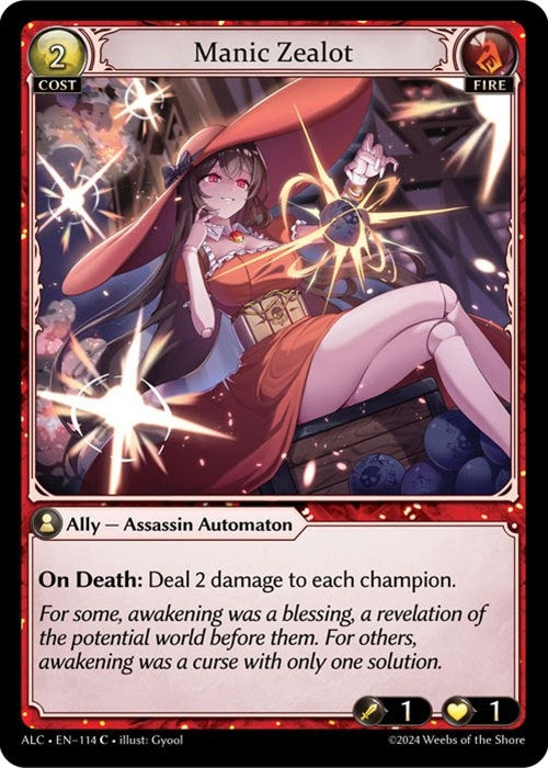 Image for Manic Zealot (114) (Alchemical Revolution) (ALC) - Grand Archive TCG
