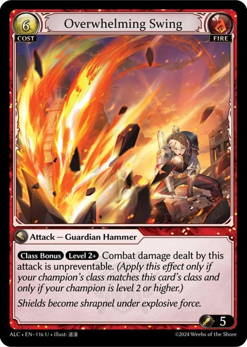Image for Overwhelming Swing (116) (Alchemical Revolution) (ALC) - Grand Archive TCG