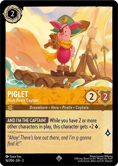 Image for Piglet - Pooh Pirate Captain (16/204) (Into the Inklands) (3) - Disney Lorcana