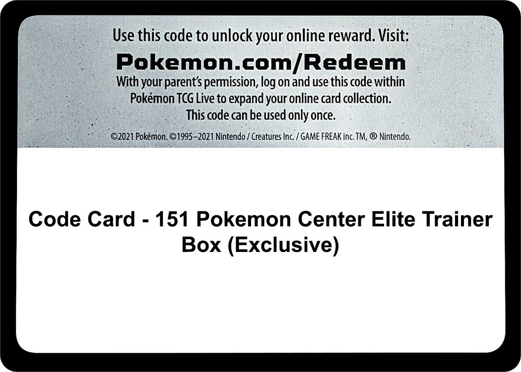 Image for Code Card - 151 Pokemon Center Elite Trainer Box (Exclusive) (SV: Scarlet & Violet 151) (MEW) - Pokemon
