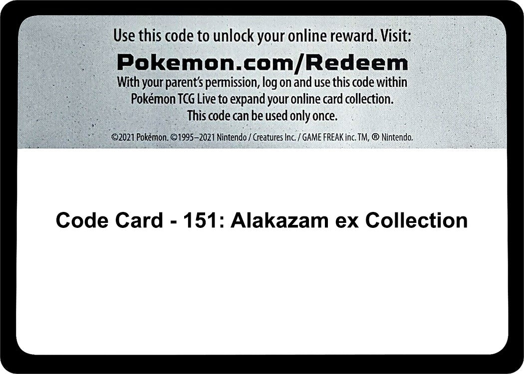 Image for Code Card - 151: Alakazam ex Collection (SV: Scarlet & Violet 151) (MEW) - Pokemon