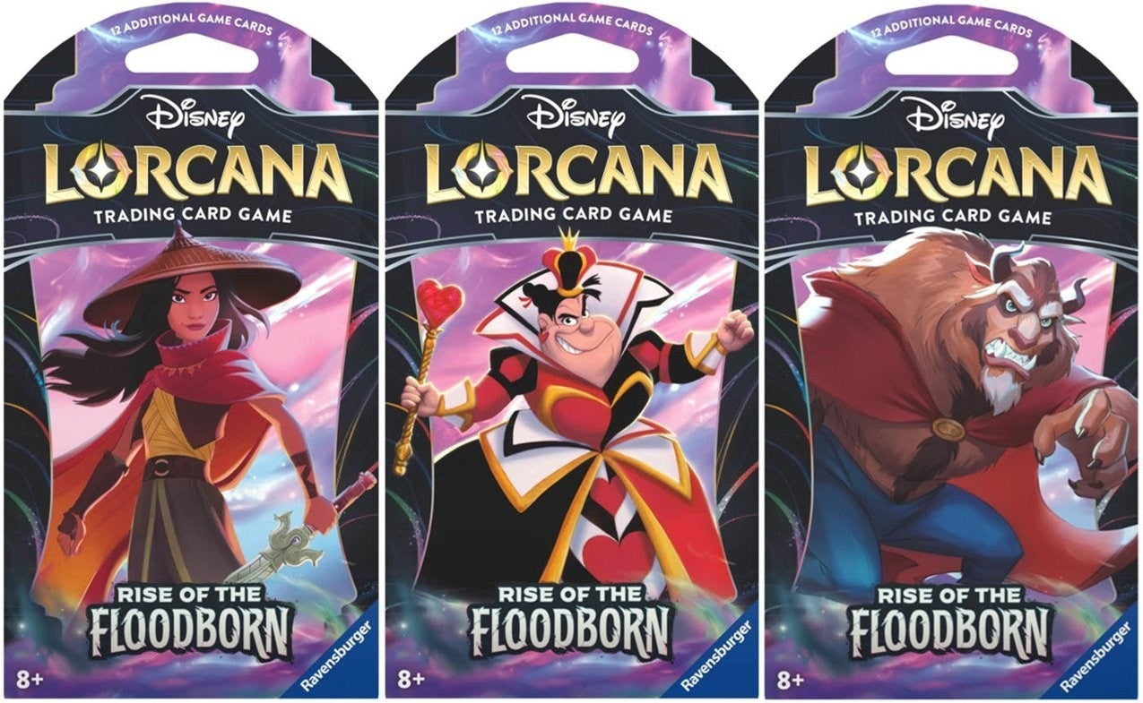 Image for Disney Lorcana: Rise of the Floodborn Sleeved Booster Pack Art Bundle [Set of 3] - Disney Lorcana