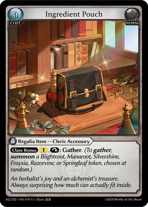 Image for Ingredient Pouch (019) (Alchemical Revolution Starter Decks) (ALCSD) - Grand Archive TCG