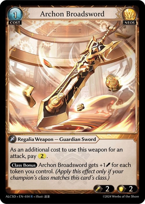 Image for Archon Broadsword (034) (Alchemical Revolution Starter Decks) (ALCSD) - Grand Archive TCG