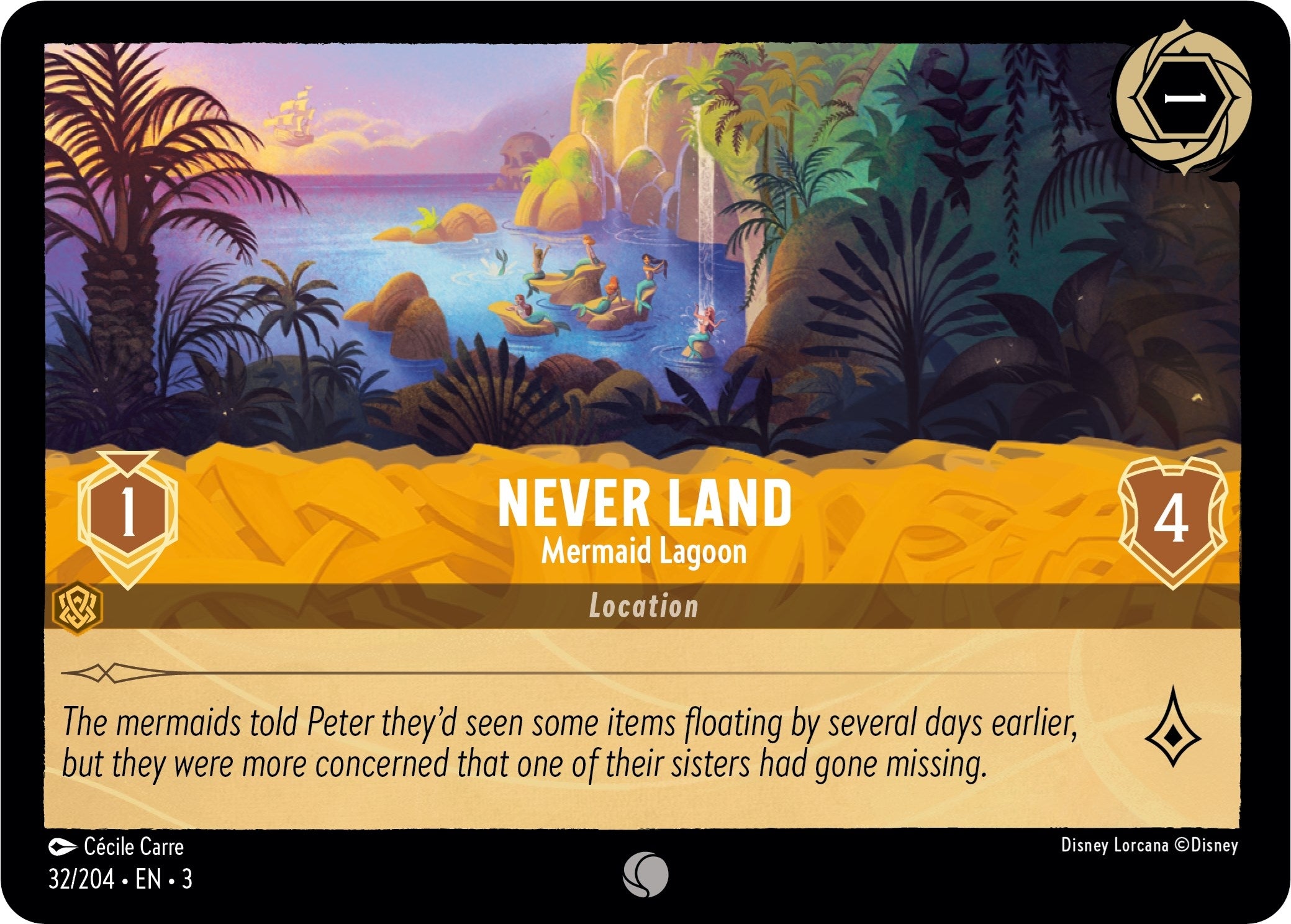Image for Never Land - Mermaid Lagoon (32/204) (Into the Inklands) (3) - Disney Lorcana