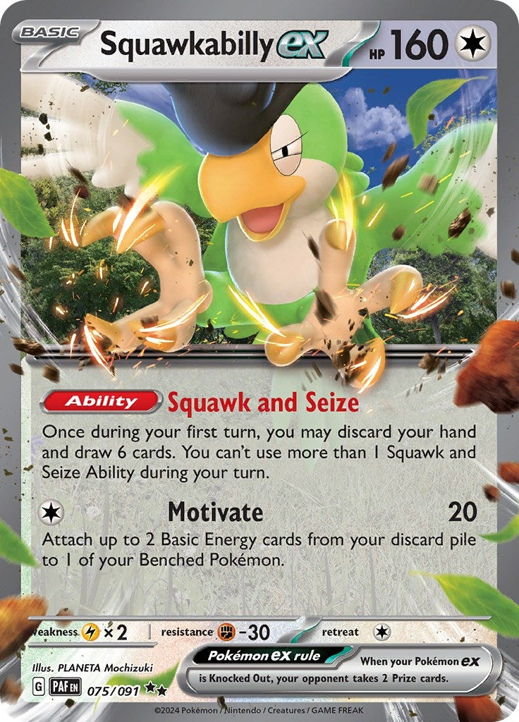 Image for Squawkabilly ex (075/091) (SV: Paldean Fates) - Pokemon