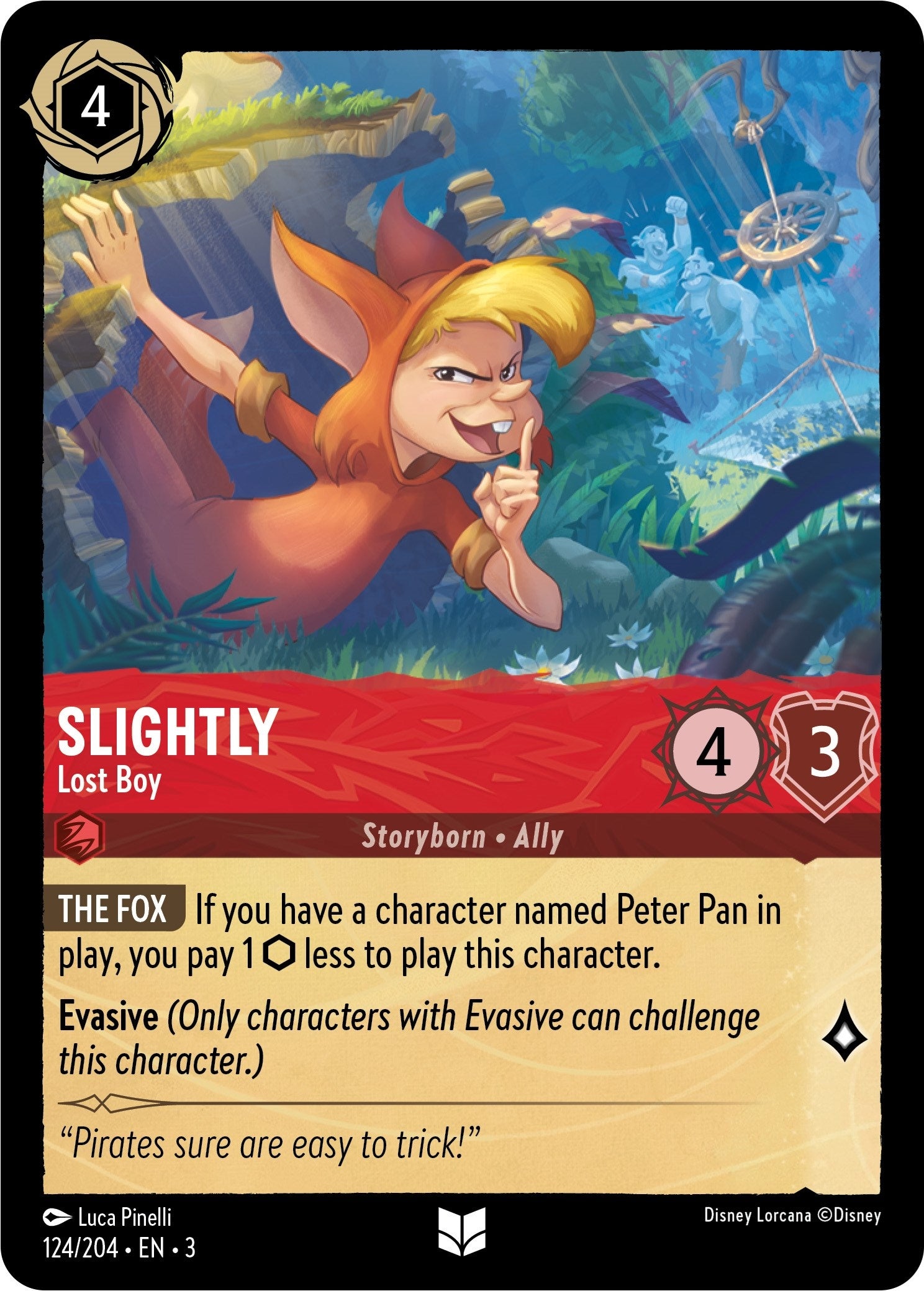 Image for Slightly - Lost Boy (124/204) (Into the Inklands) (3) - Disney Lorcana