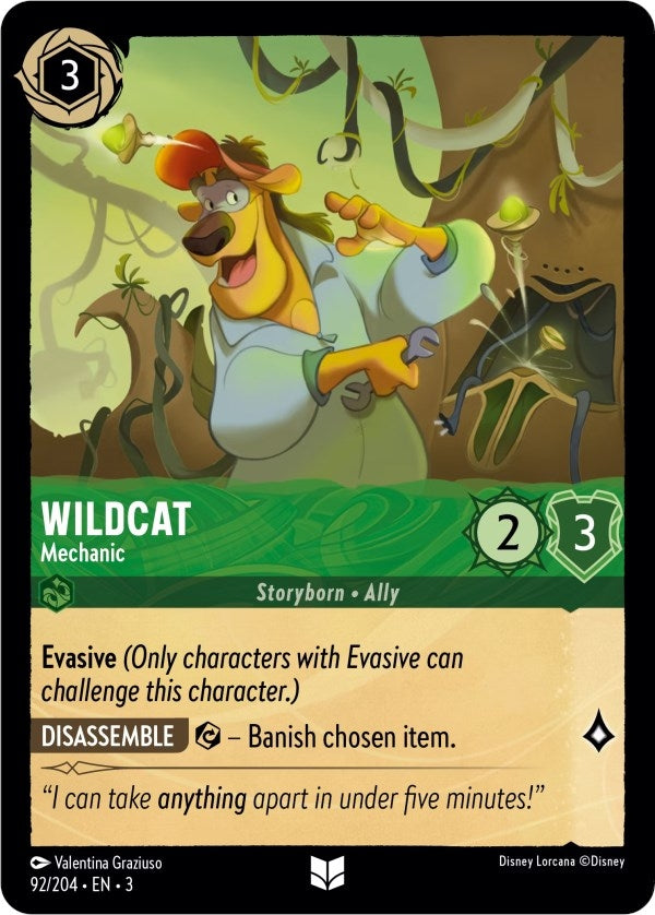 Image for Wildcat - Mechanic (92/204) (Into the Inklands) (3) - Disney Lorcana