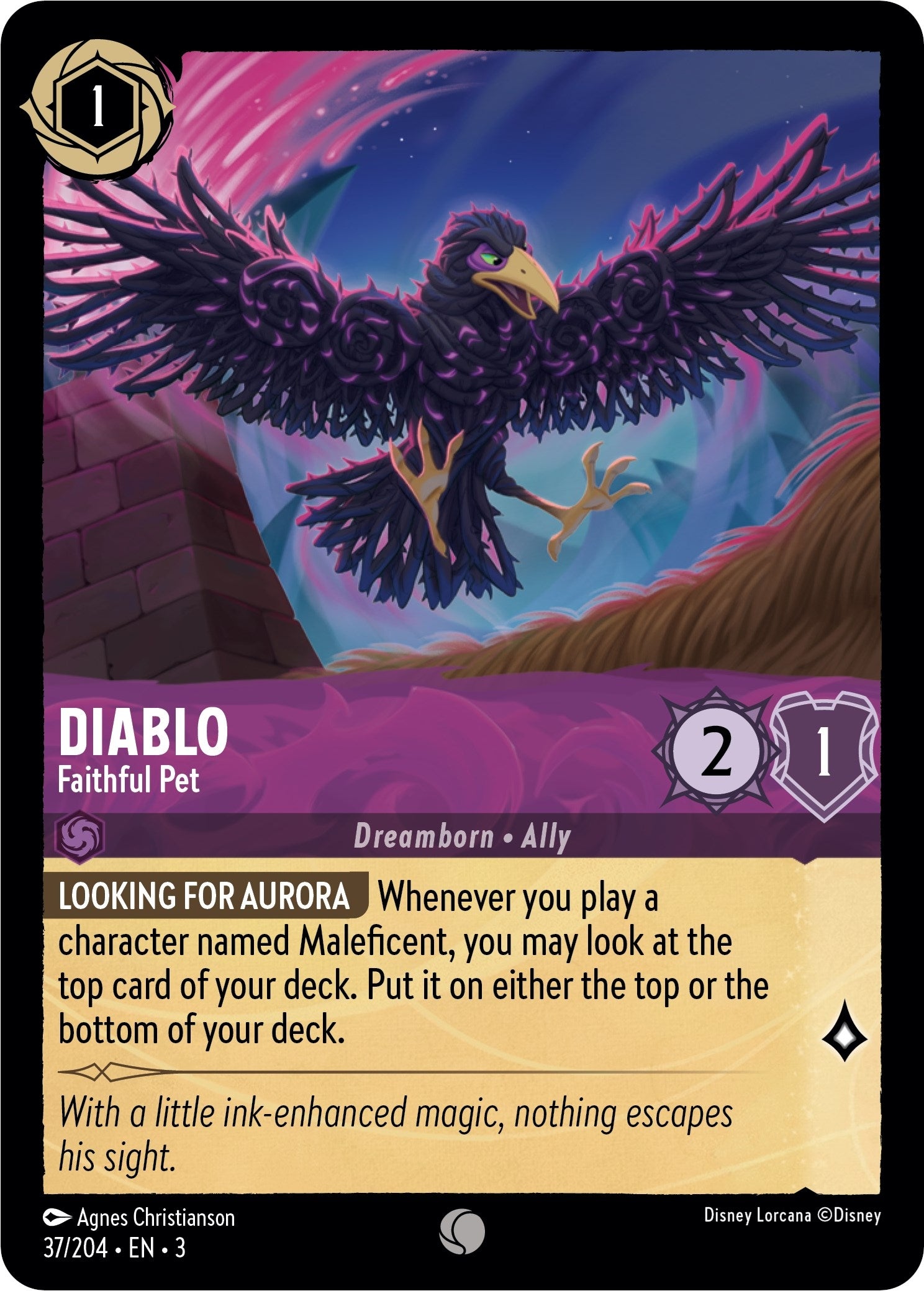 Image for Diablo - Faithful Pet (37/204) (Into the Inklands) (3) - Disney Lorcana