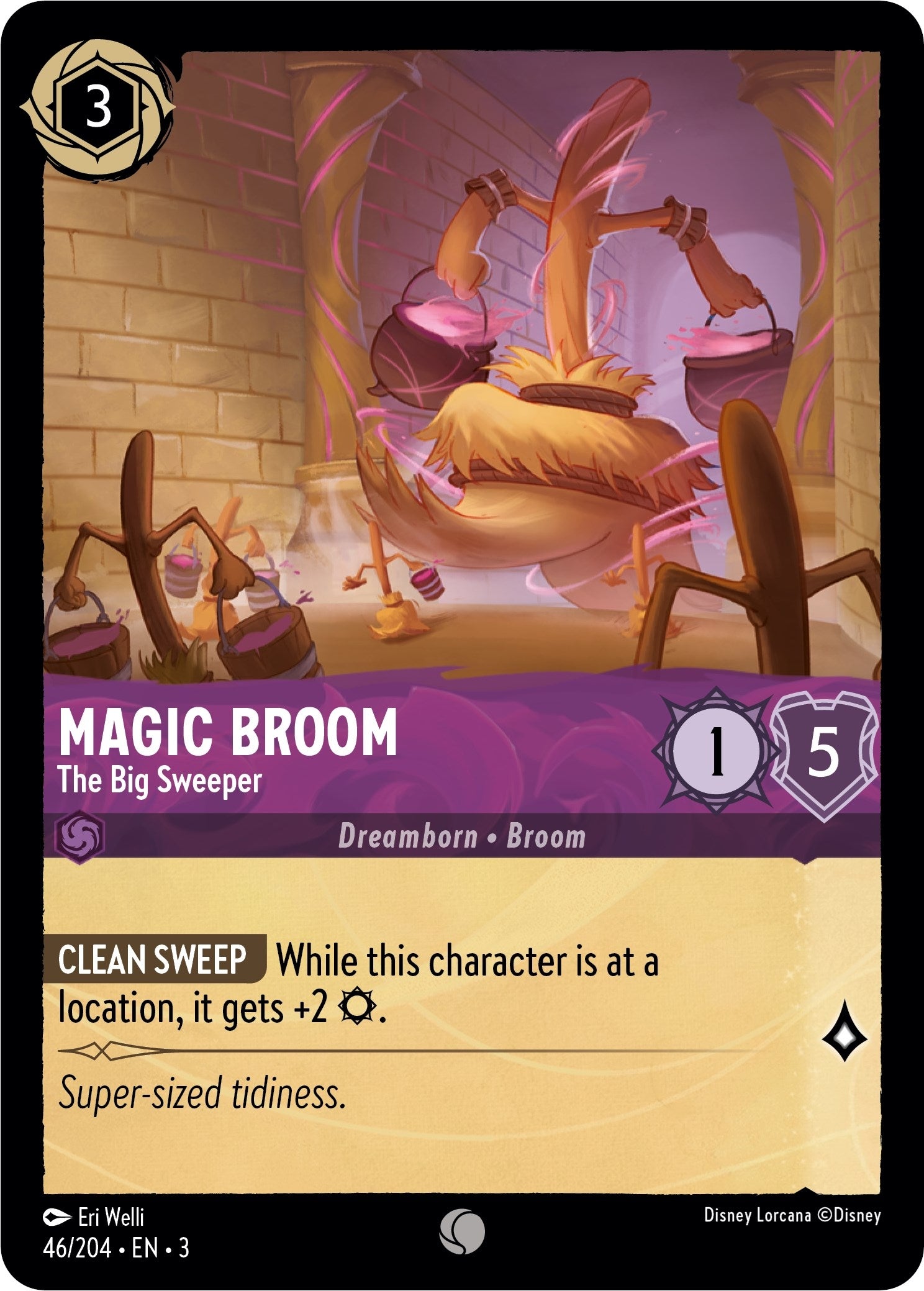 Image for Magic Broom - The Big Sweeper (46/204) (Into the Inklands) (3) - Disney Lorcana