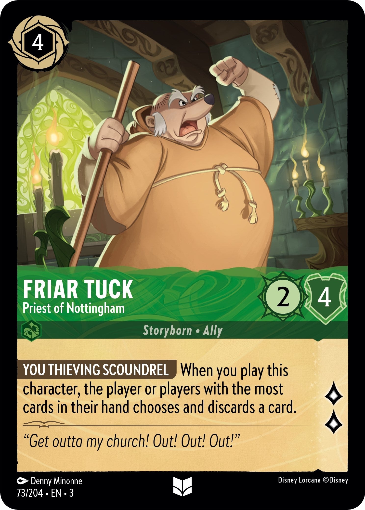 Image for Friar Tuck - Priest of Nottingham (73/204) (Into the Inklands) (3) - Disney Lorcana