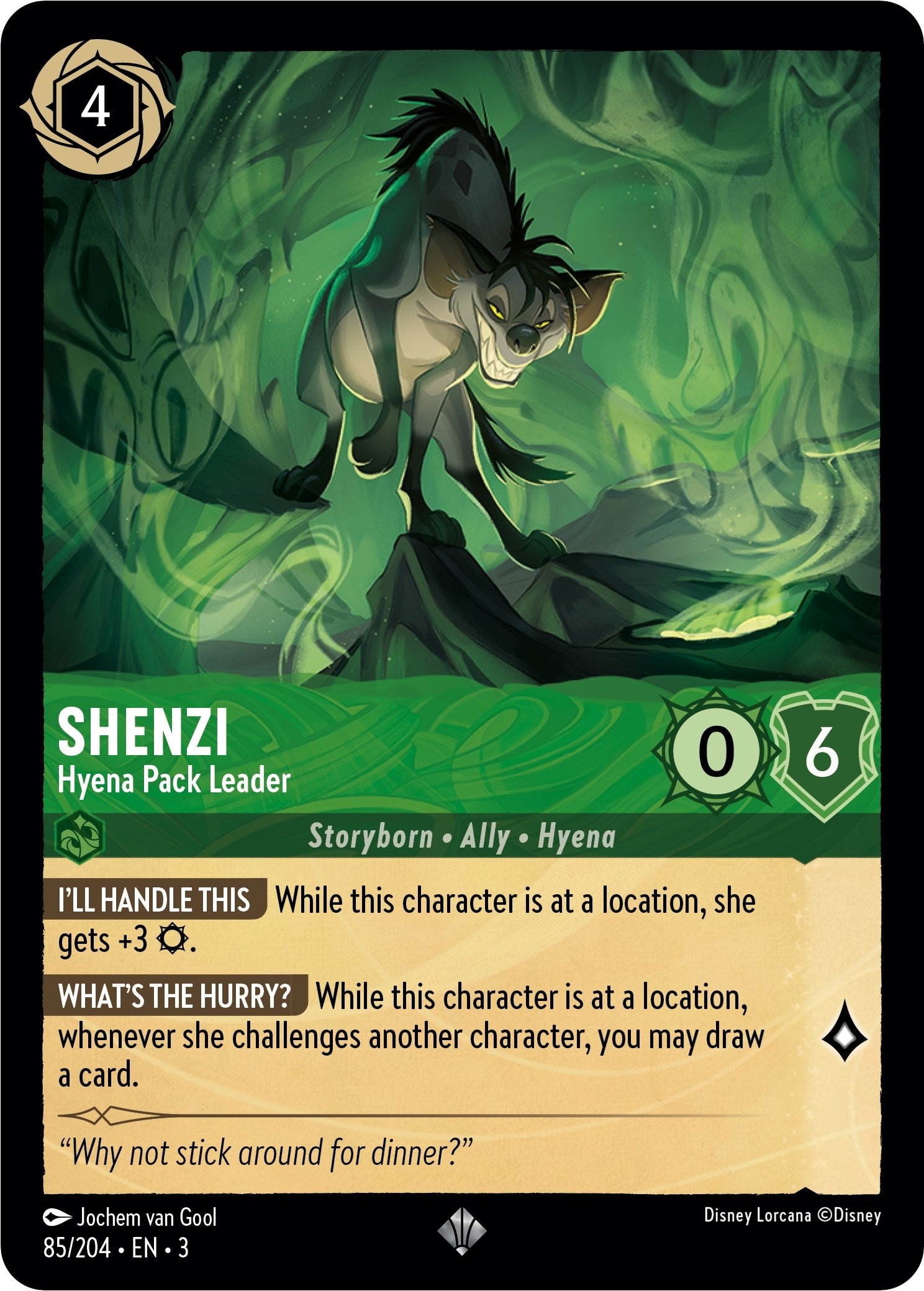 Image for Shenzi - Hyena Pack Leader (85/204) (Into the Inklands) (3) - Disney Lorcana
