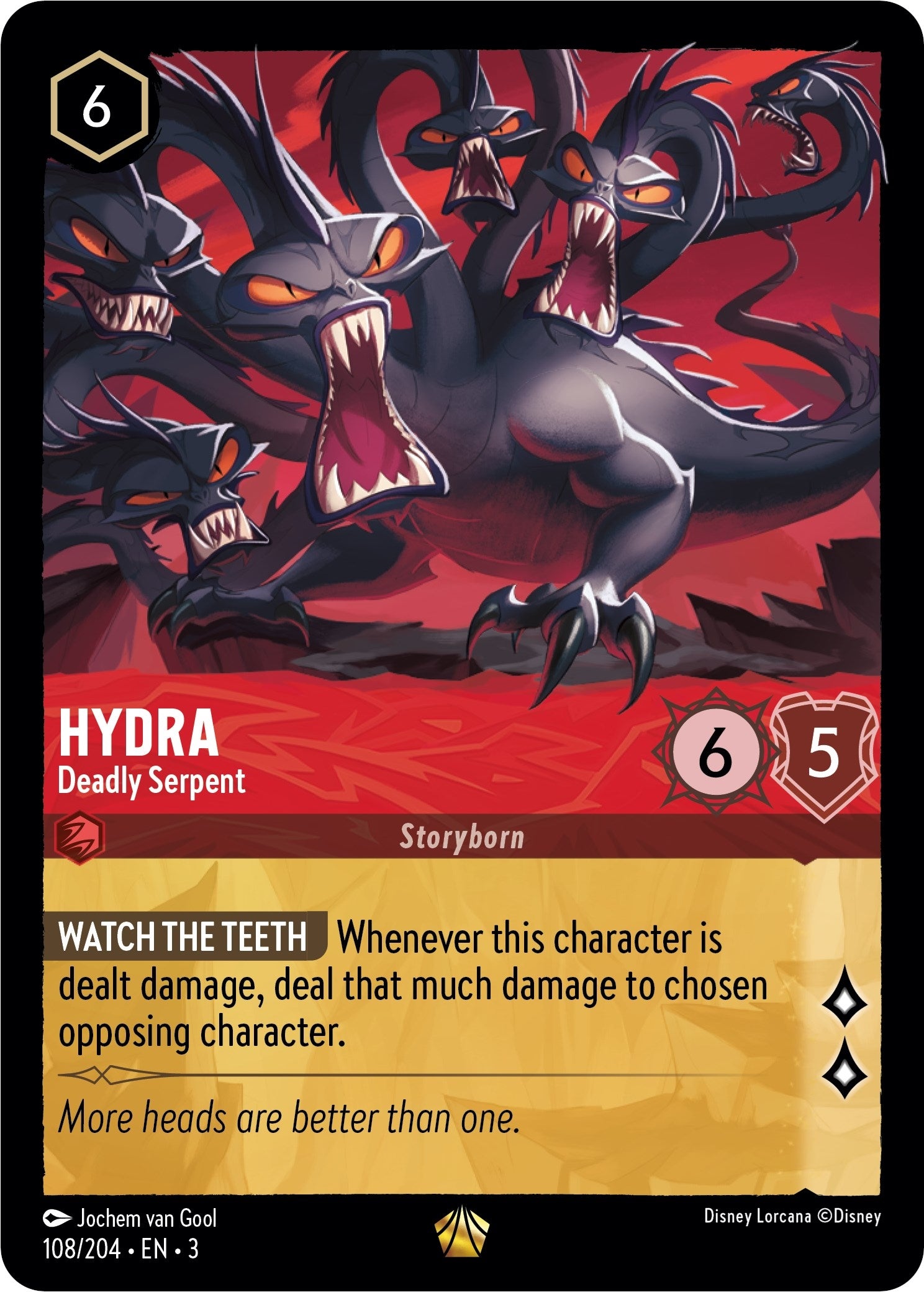 Image for Hydra - Deadly Serpent (108/204) (Into the Inklands) (3) - Disney Lorcana