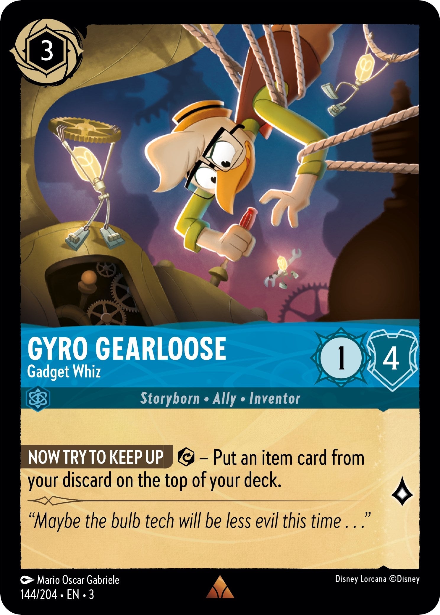 Image for Gyro Gearloose - Gadget Whiz (144/204) (Into the Inklands) (3) - Disney Lorcana
