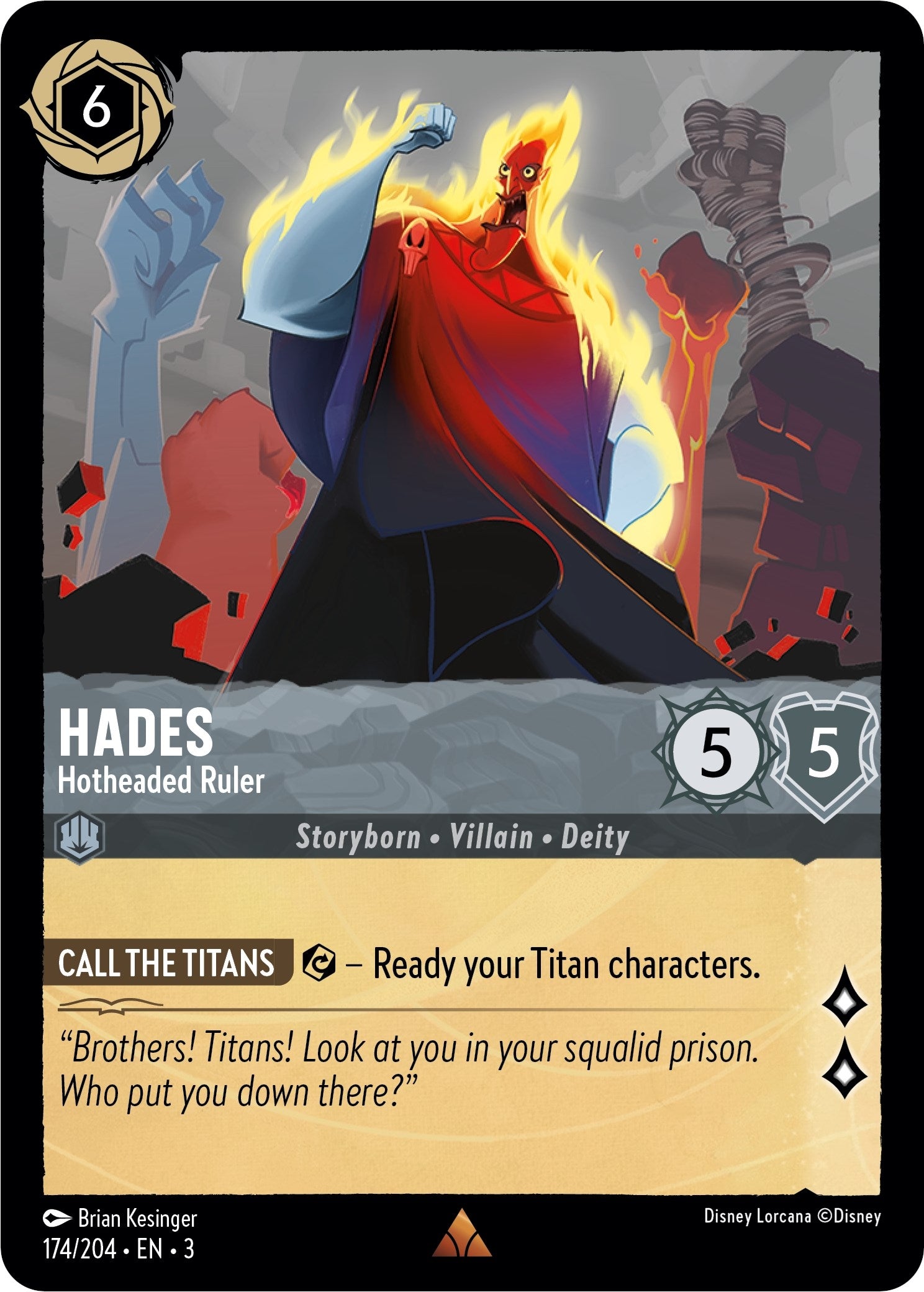 Image for Hades - Hotheaded Ruler (174/204) (Into the Inklands) (3) - Disney Lorcana
