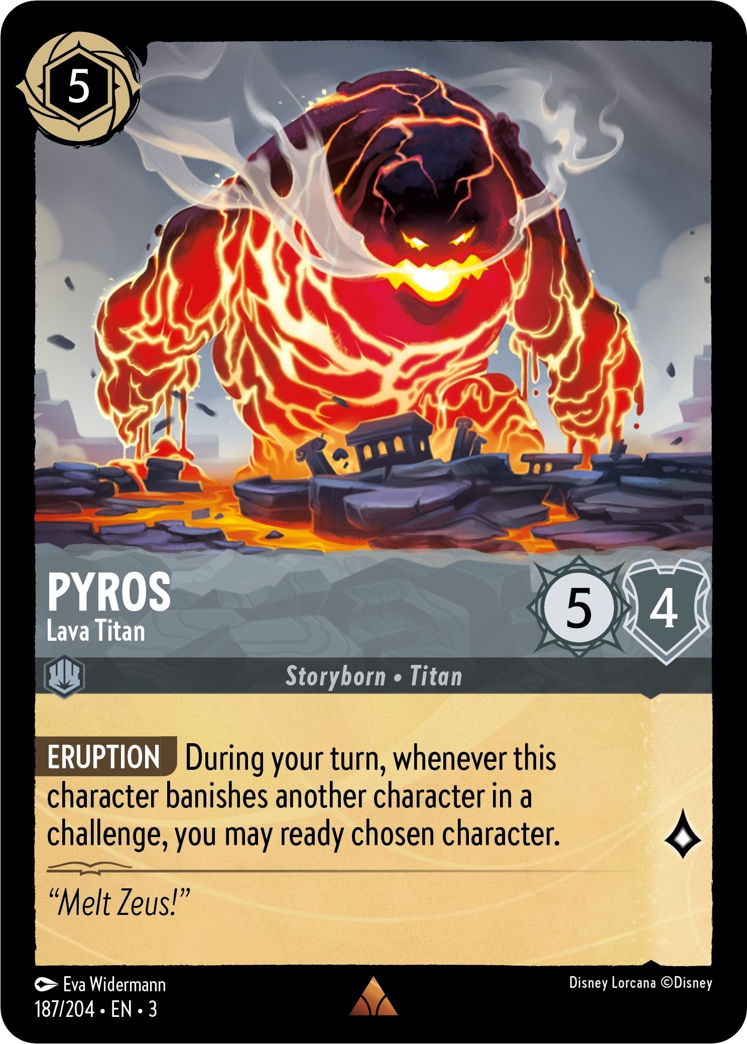 Image for Pyros - Lava Titan (187/204) (Into the Inklands) (3) - Disney Lorcana