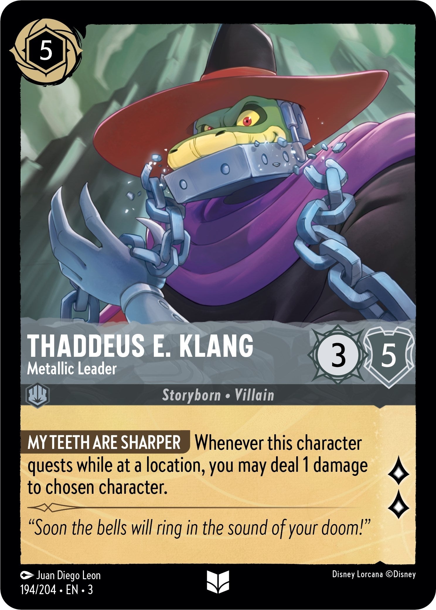 Image for Thaddeus E. Klang - Metallic Leader (194/204) (Into the Inklands) (3) - Disney Lorcana