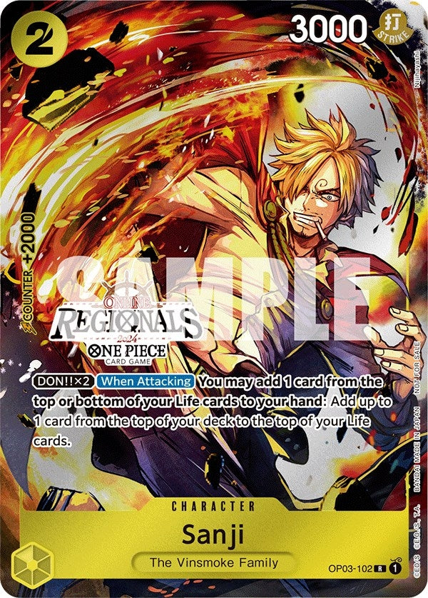 Image for Sanji (Online Regional 2024) [Participant] (OP03-102) (One Piece Promotion Cards) (OP-PR) - One Piece Card Game