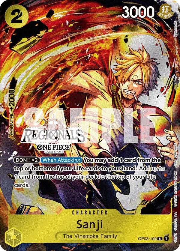 Image for Sanji (Offline Regional 2024) [Participant] (OP03-102) (One Piece Promotion Cards) (OP-PR) - One Piece Card Game