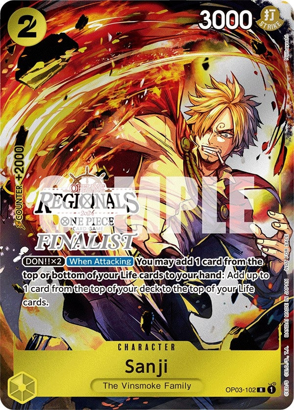 Image for Sanji (Offline Regional 2024) [Finalist] (OP03-102) (One Piece Promotion Cards) (OP-PR) - One Piece Card Game