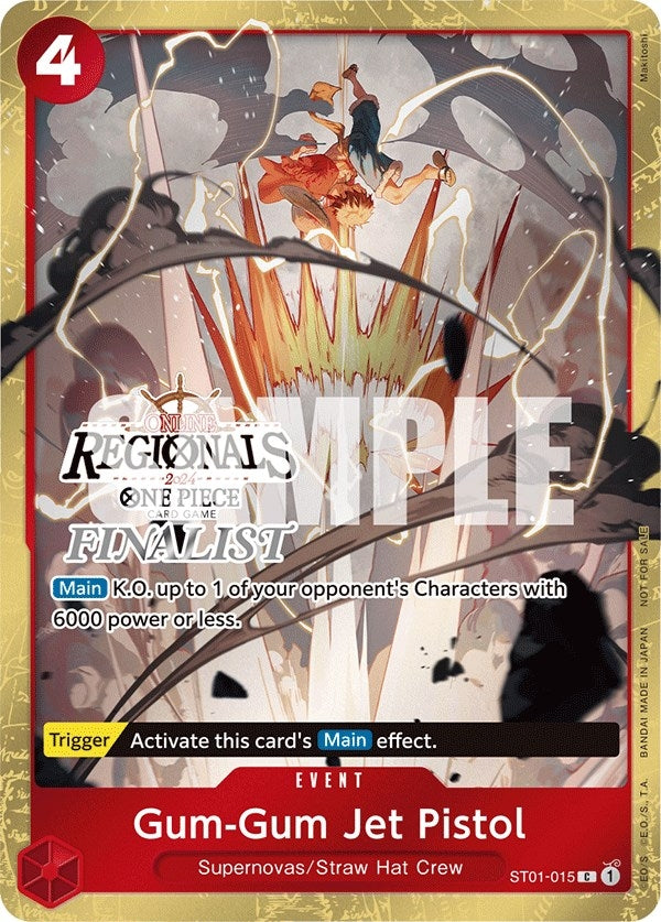 Image for Gum-Gum Jet Pistol (Online Regional 2024) [Finalist] (ST01-015) (One Piece Promotion Cards) (OP-PR) - One Piece Card Game