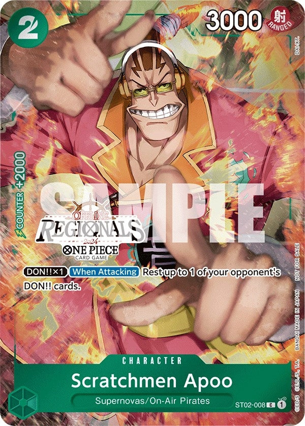 Image for Scratchmen Apoo (Offline Regional 2024) [Participant] (ST02-008) (One Piece Promotion Cards) (OP-PR) - One Piece Card Game