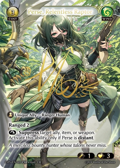 Image for Perse, Relentless Raptor (009) (Alchemical Revolution Event Pack) (EVP2) - Grand Archive TCG