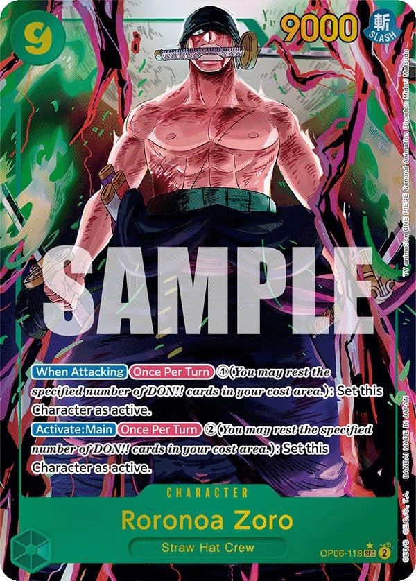 Image for Roronoa Zoro (Alternate Art) (OP06-118) (Wings of the Captain) (OP06) - One Piece Card Game