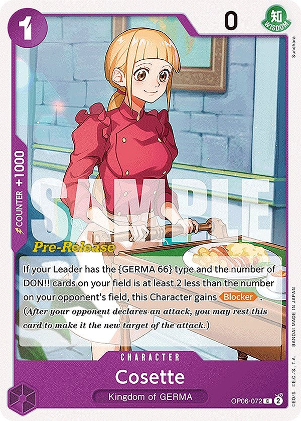 Image for Cosette (OP06-072) (Wings of the Captain Pre-Release Cards) (OP06 PRE) - One Piece Card Game