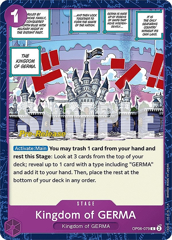 Image for Kingdom of GERMA (OP06-079) (Wings of the Captain Pre-Release Cards) (OP06 PRE) - One Piece Card Game