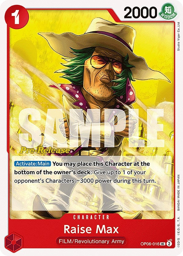 Image for Raise Max (OP06-016) (Wings of the Captain Pre-Release Cards) (OP06 PRE) - One Piece Card Game