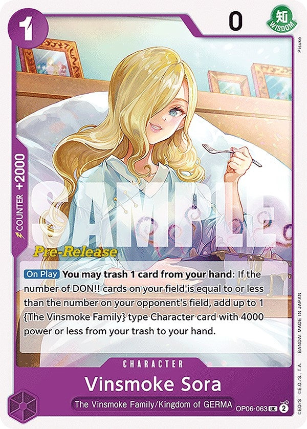 Image for Vinsmoke Sora (OP06-063) (Wings of the Captain Pre-Release Cards) (OP06 PRE) - One Piece Card Game