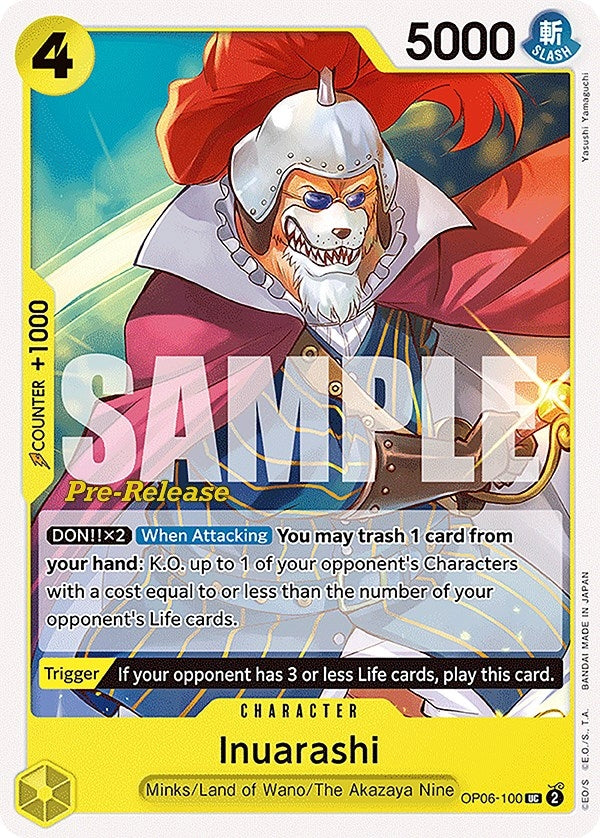 Image for Inuarashi (OP06-100) (Wings of the Captain Pre-Release Cards) (OP06 PRE) - One Piece Card Game