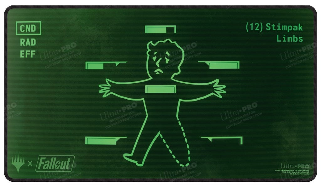 Image for Fallout Inventory Management Black Stitched Standard Gaming Playmat for Magic: The Gathering - Playmats