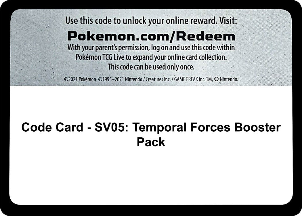 Image for Code Card - SV05: Temporal Forces Booster Pack (SV05: Temporal Forces) - Pokemon
