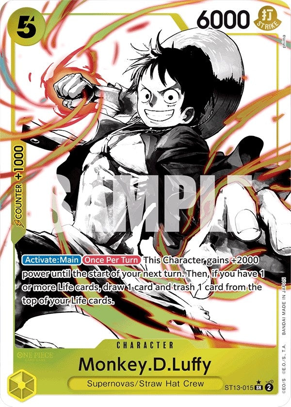 Image for Monkey.D.Luffy (015) (Parallel) (ST13-015) (Ultra Deck: The Three Brothers) (ST-13) - One Piece Card Game