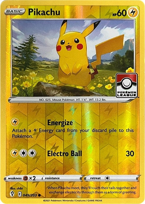 Image for Pikachu - 049/203 (Pokemon League) (049/203) (League & Championship Cards) (PR) - Pokemon