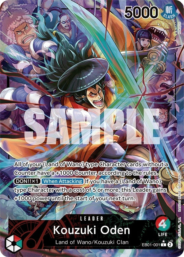 Image for Kouzuki Oden (Alternate Art) (EB01-001) (Extra Booster: Memorial Collection) (EB-01) - One Piece Card Game