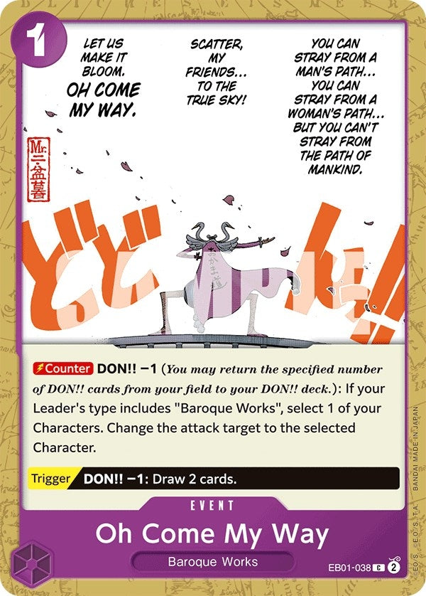 Image for Oh Come My Way (EB01-038) (Extra Booster: Memorial Collection) (EB-01) - One Piece Card Game
