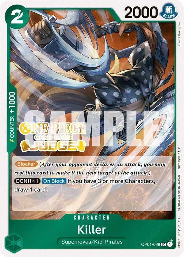 Image for Killer (Judge Pack Vol. 3) (OP01-039) (One Piece Promotion Cards) (OP-PR) - One Piece Card Game