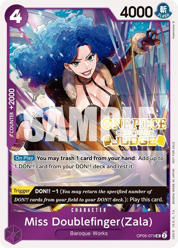 Image for Miss Doublefinger(Zala) (Judge Pack Vol. 3) (OP05-073) (One Piece Promotion Cards) (OP-PR) - One Piece Card Game