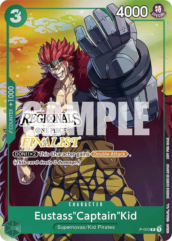 Image for Eustass"Captain"Kid (Offline Regional 2024 Vol. 2) [Finalist] (P-003) (One Piece Promotion Cards) (OP-PR) - One Piece Card Game