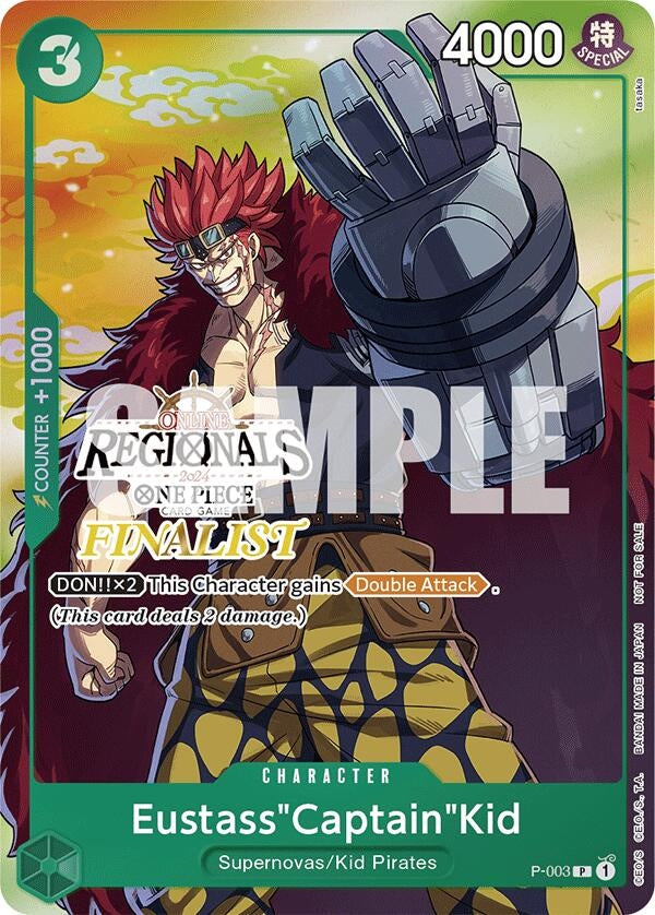 Image for Eustass"Captain"Kid (Online Regional 2024 Vol. 2) [Finalist] (P-003) (One Piece Promotion Cards) (OP-PR) - One Piece Card Game