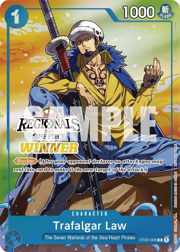 Image for Trafalgar Law (Offline Regional 2024 Vol. 2) [Winner] (ST03-008) (One Piece Promotion Cards) (OP-PR) - One Piece Card Game