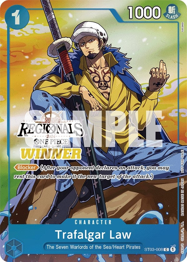 Image for Trafalgar Law (Online Regional 2024 Vol. 2) [Winner] (ST03-008) (One Piece Promotion Cards) (OP-PR) - One Piece Card Game