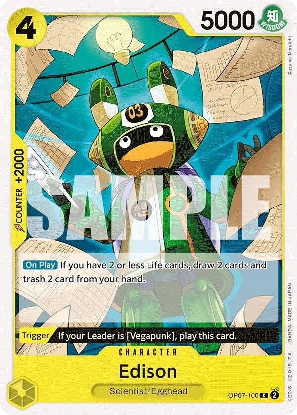 Image for Edison (OP07-100) (500 Years in the Future) (OP07) - One Piece Card Game