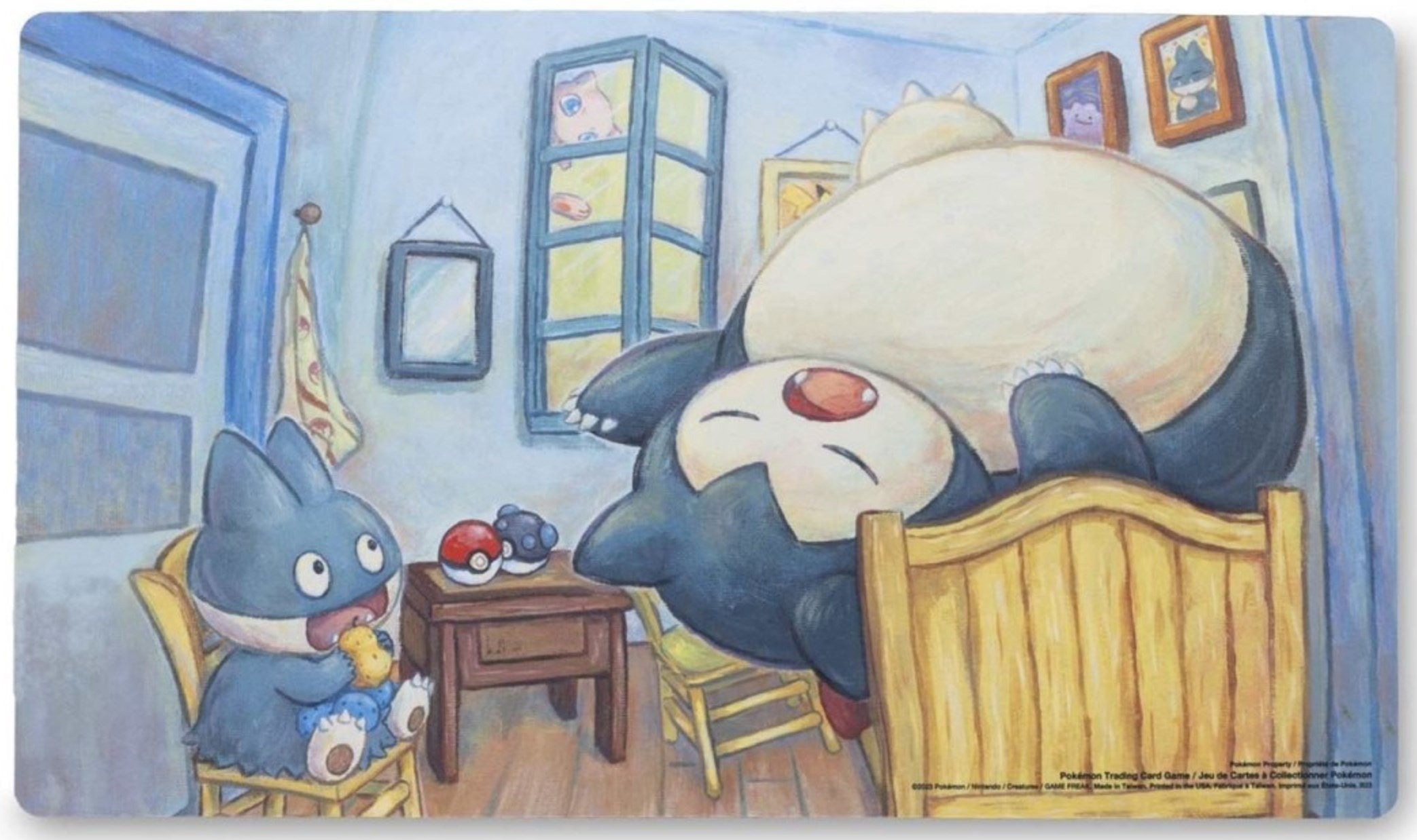 Image for Pokemon TCG: Pokémon Center × Van Gogh Museum: Munchlax & Snorlax Inspired by The Bedroom Playmat - Playmats